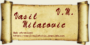 Vasil Milatović vizit kartica